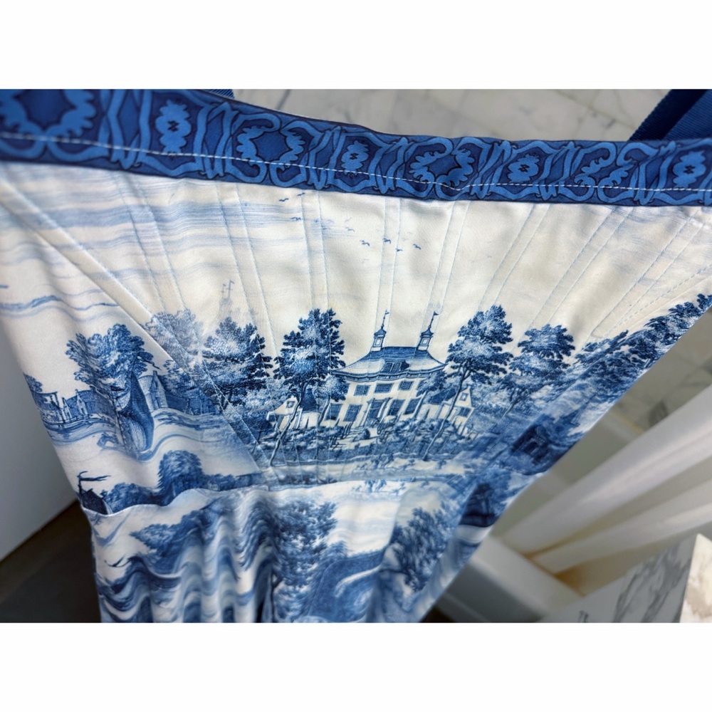 Alice + Olivia Rosalee Chateau Toile de Jouy Maxi Dress Blue Floral Bustier 10 - Picture 7 of 16